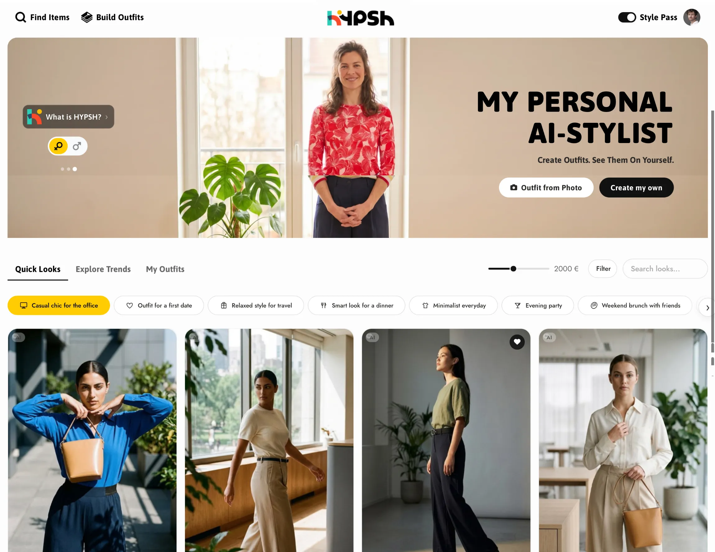 The hypsh finder on a retailer's homepage